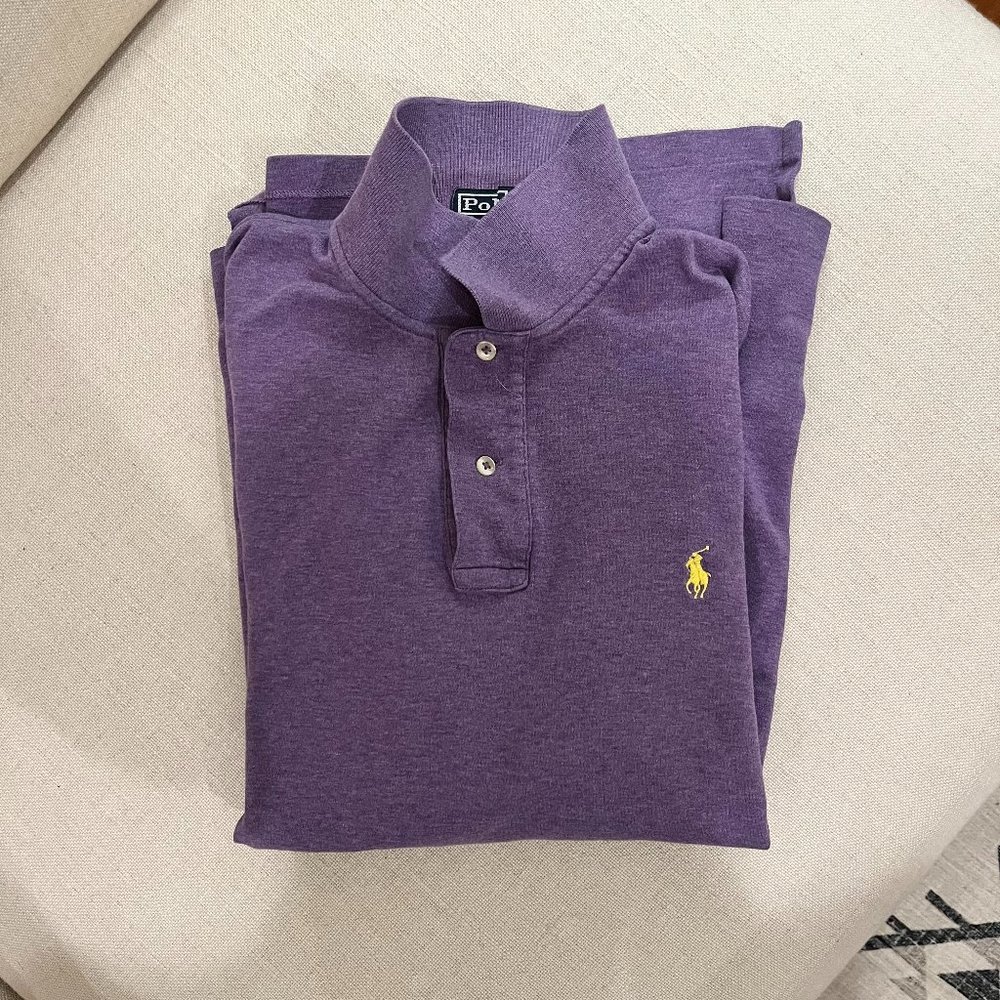 Men's Polo Ralph Lauren Purple Thick Cotton Polo